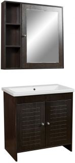 Зеркало-шкаф Stella Polar Монтоне 80см венге SP-00000158